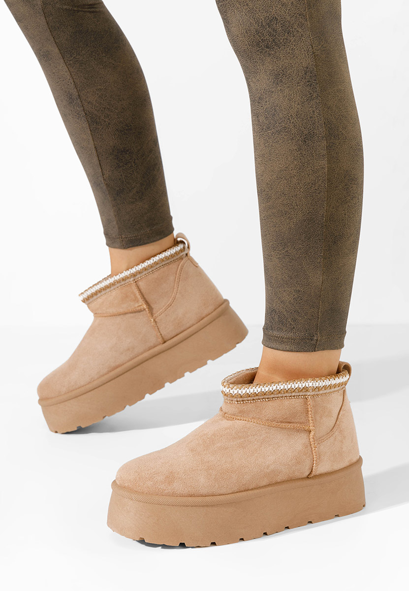 Cizme tip ugg Freija kaki