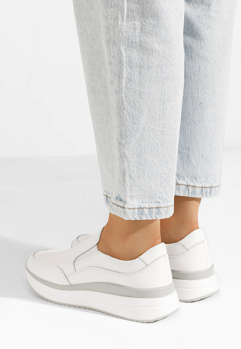 Pantofi casual damă Esmai albi