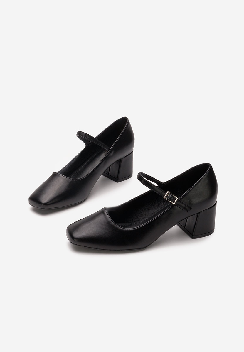 Pantofi cu toc gros Erosa V3 negri