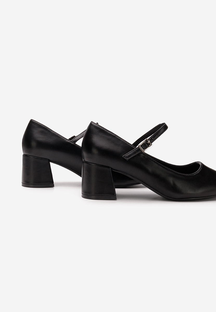 Pantofi cu toc gros Erosa V3 negri