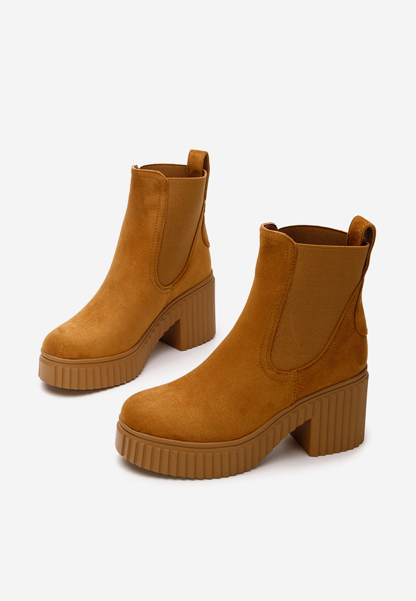 Ghete cu toc Isavella camel