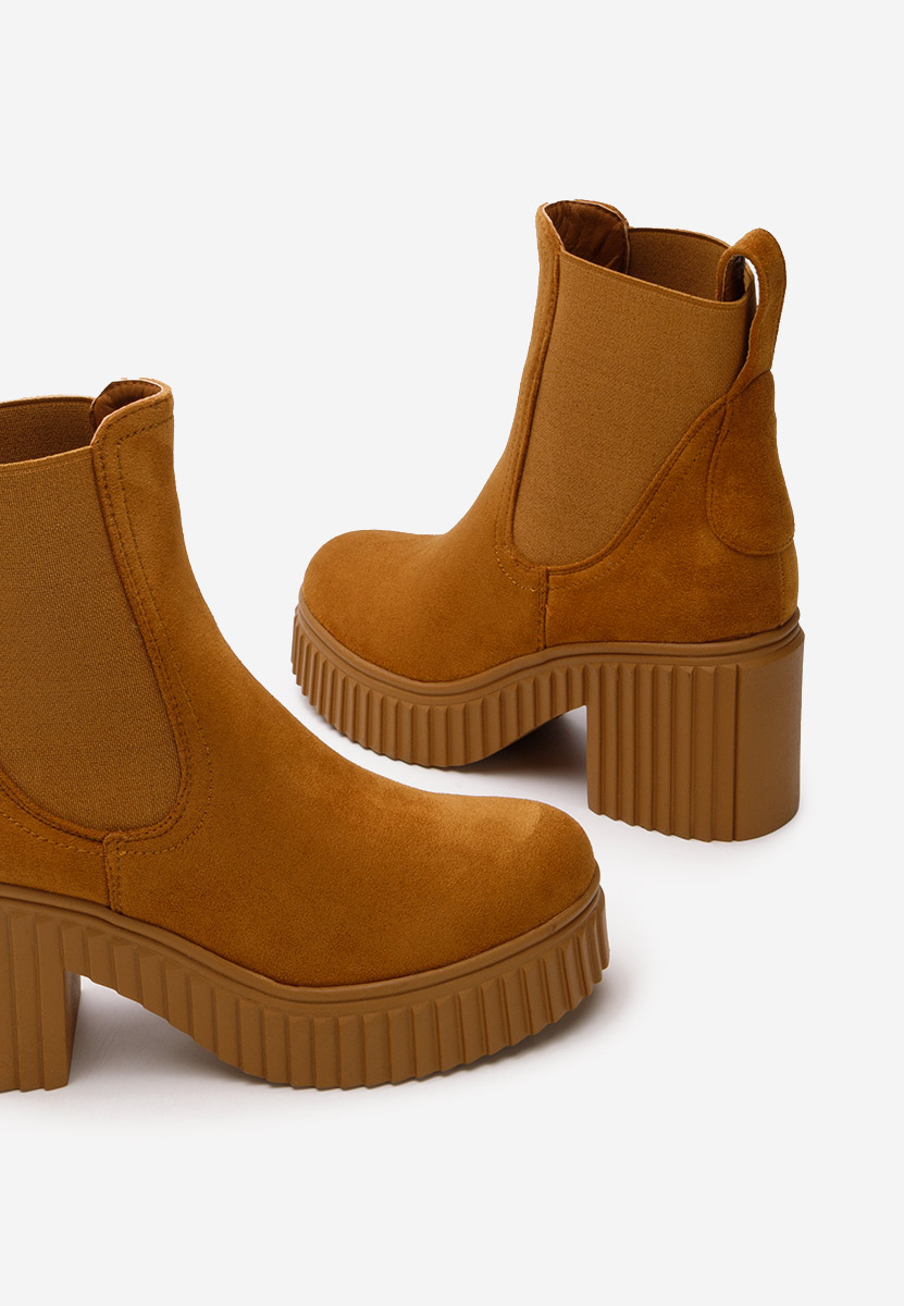 Ghete cu toc Isavella camel