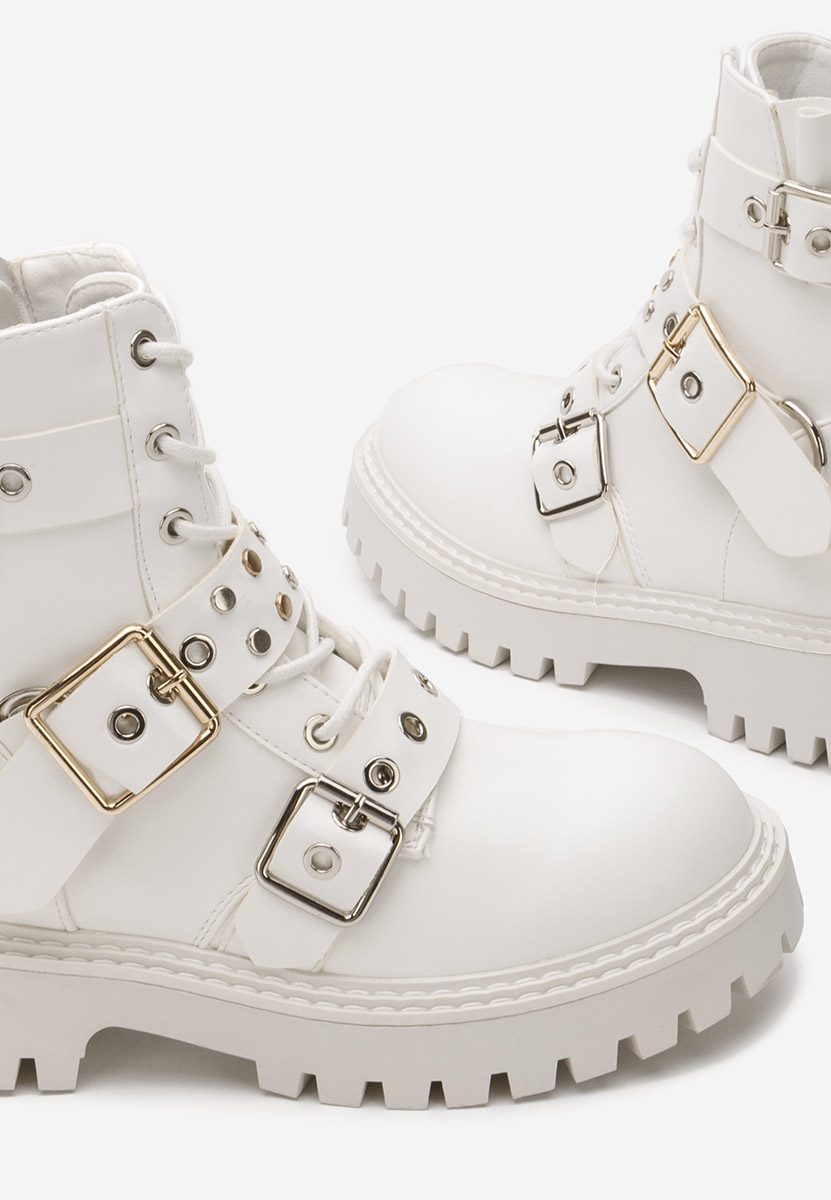 Bocanci dama rock Jestina albi