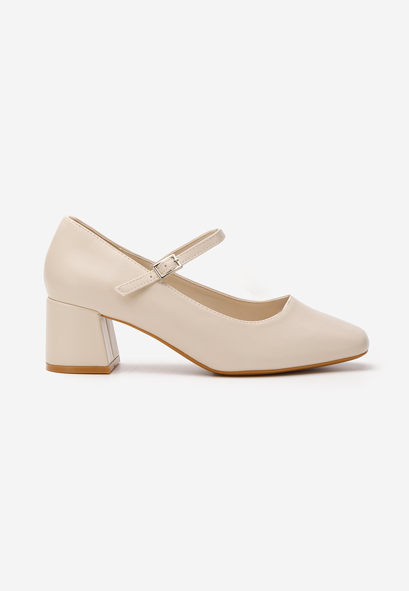 Pantofi cu toc gros Erosa V3 bej