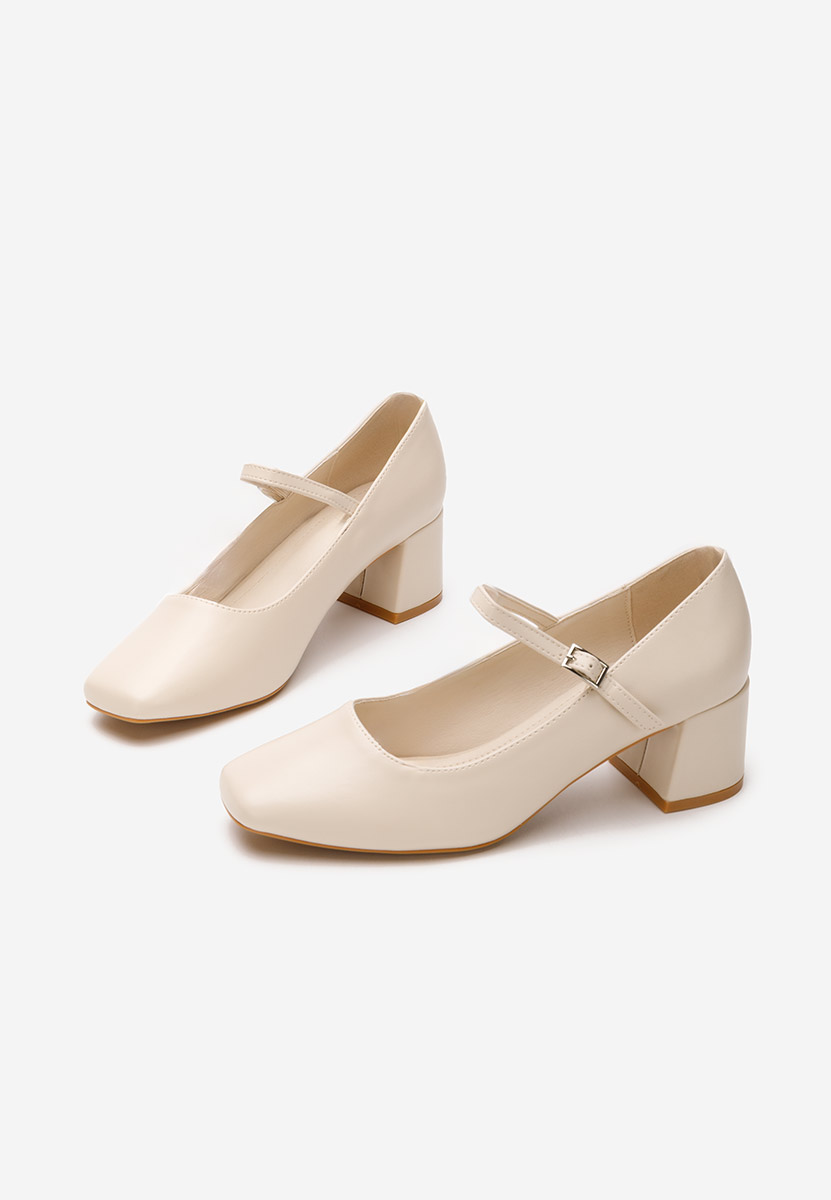 Pantofi cu toc gros Erosa V3 bej