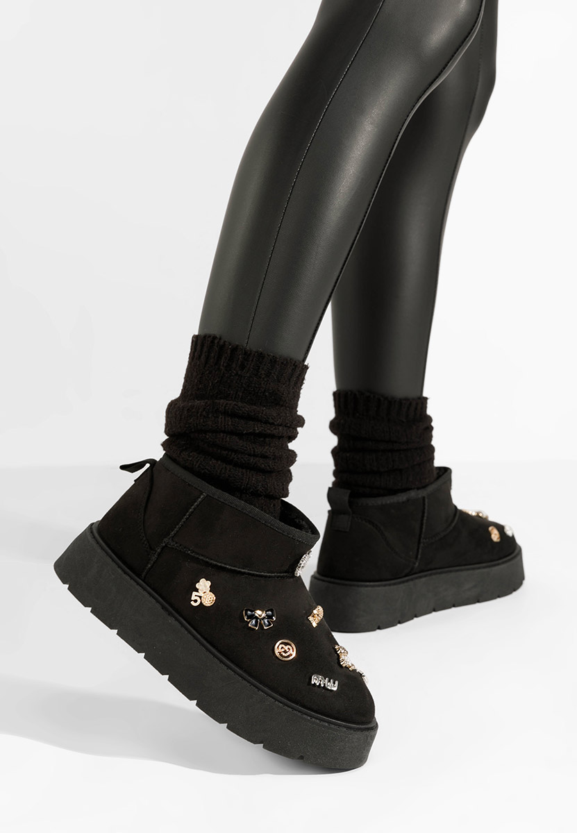 Cizme tip ugg Sanara negre
