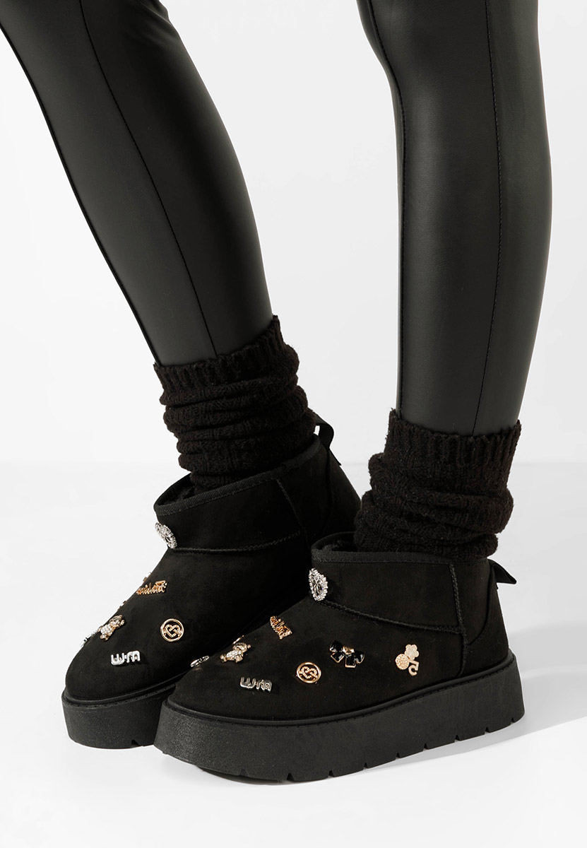 Cizme tip ugg Sanara negre