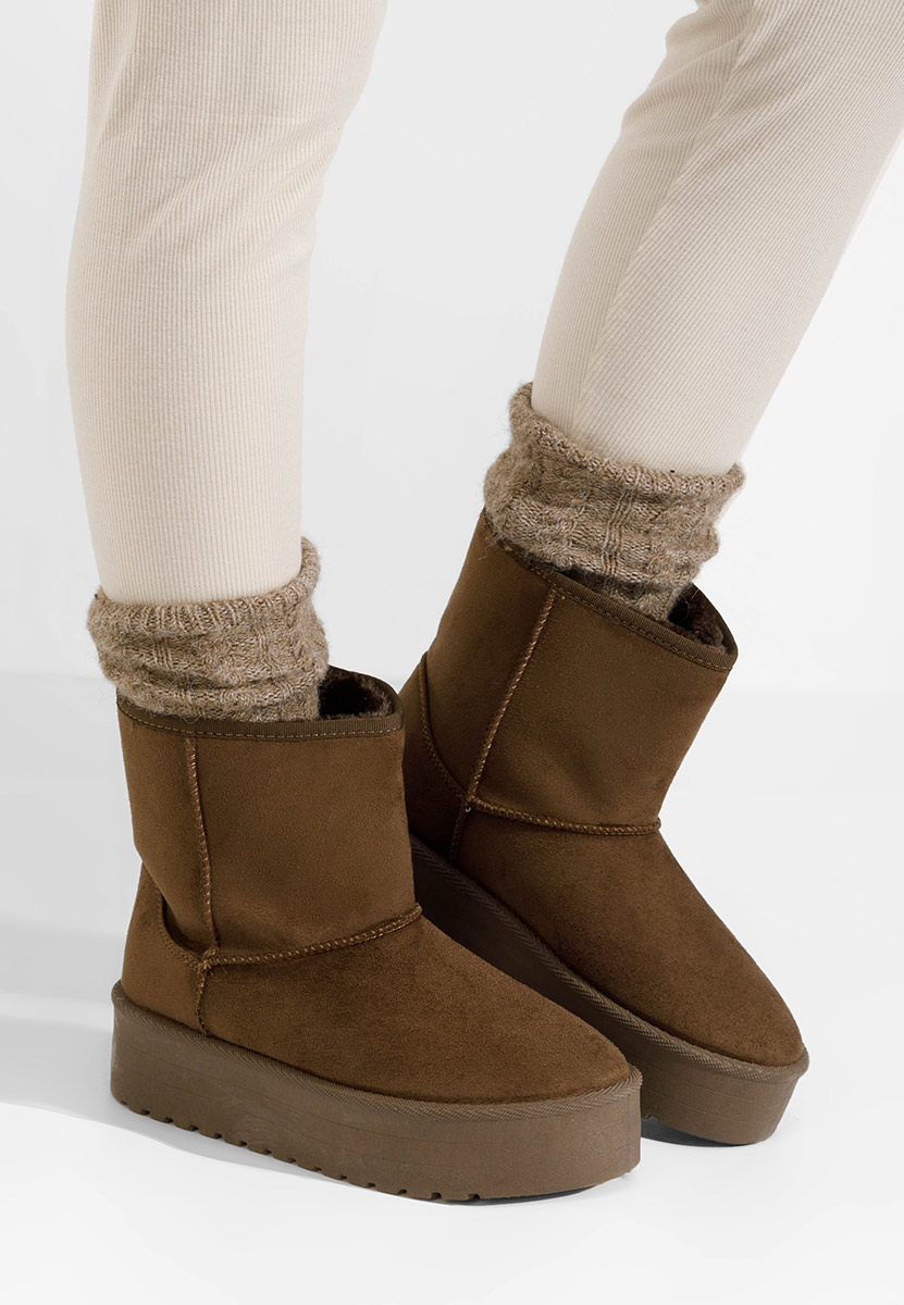 Cizme tip ugg Chrisia V2 maro