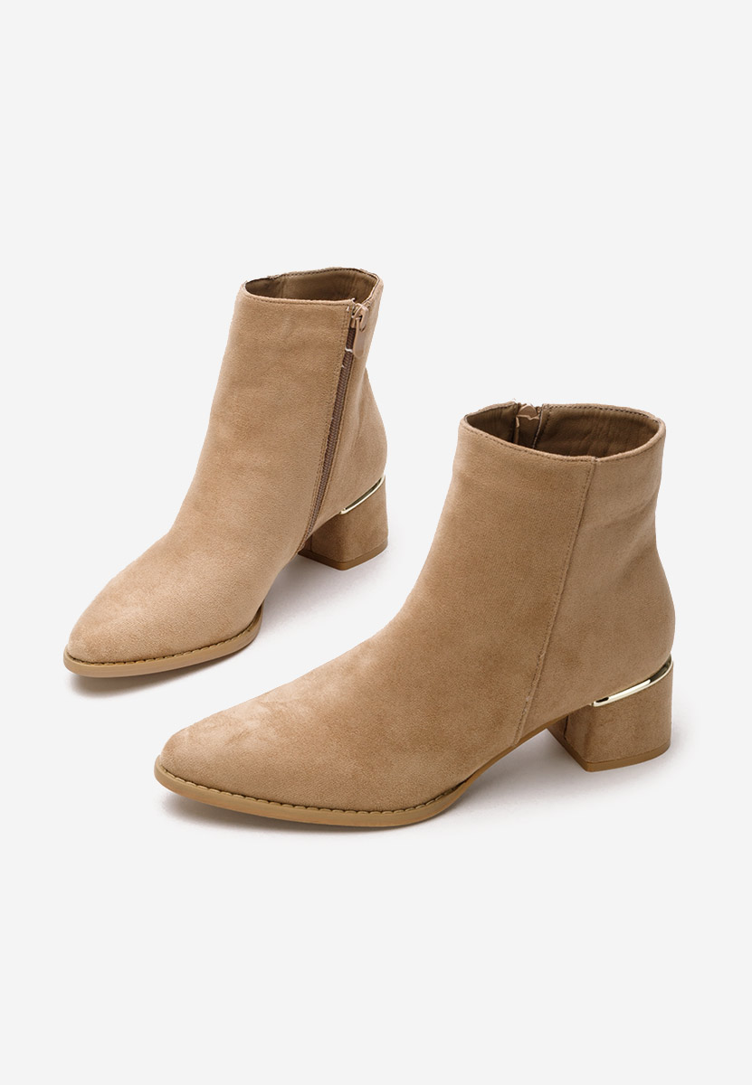 Botine cu toc gros Asevida kaki