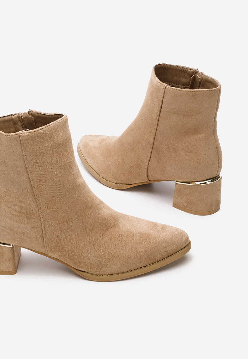 Botine cu toc gros Asevida kaki