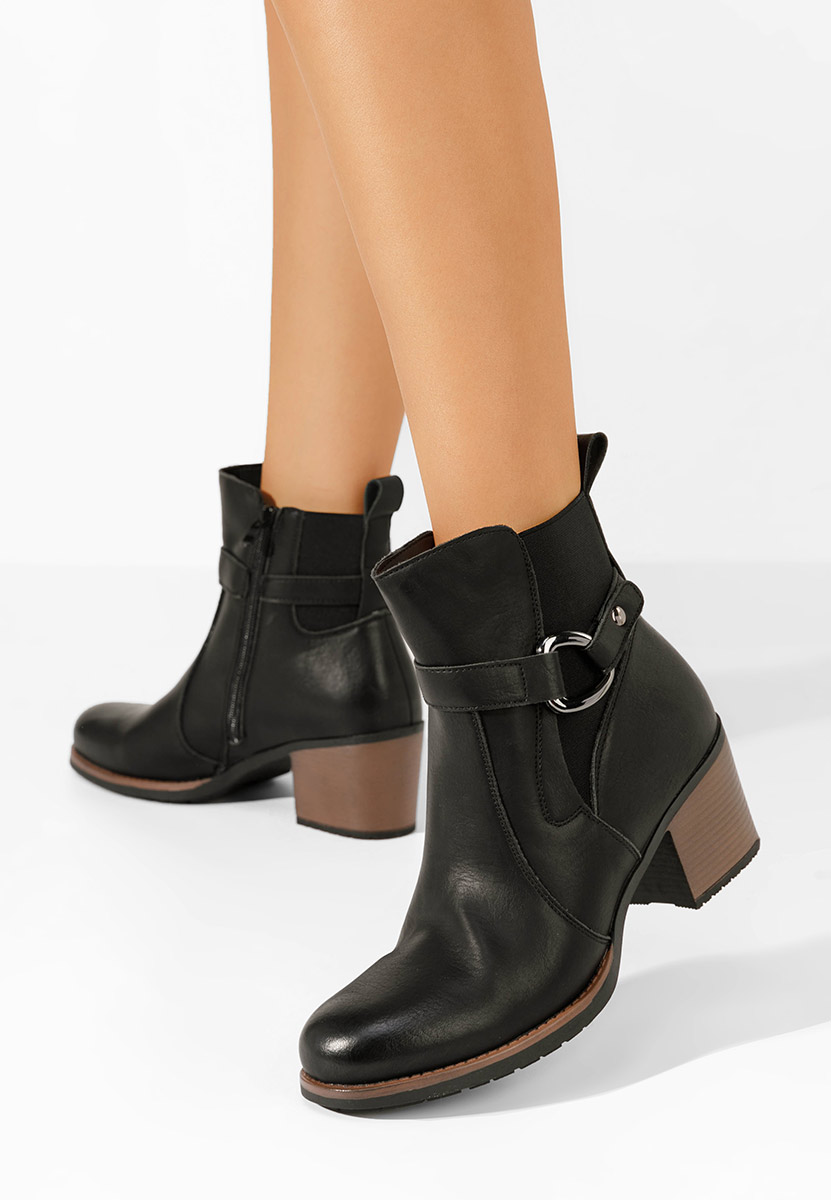 Botine cu toc gros Sureda negre