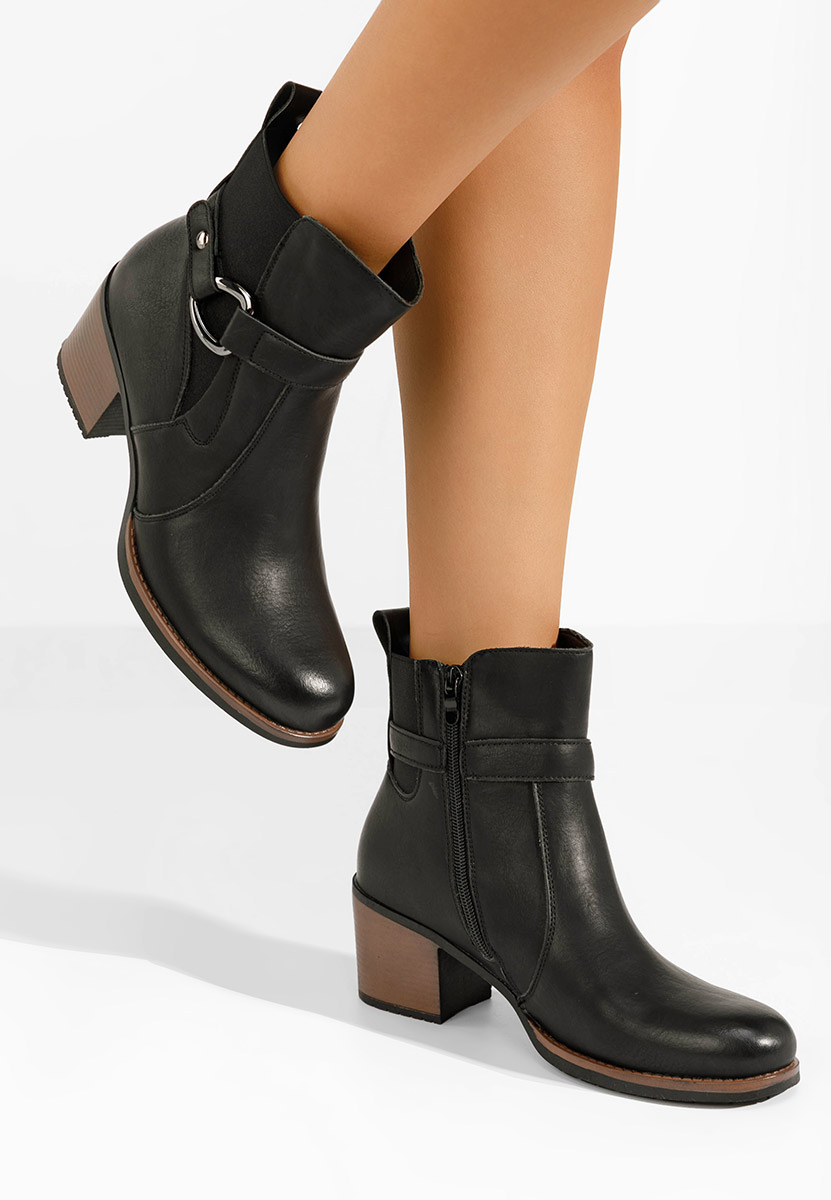 Botine cu toc gros Sureda negre