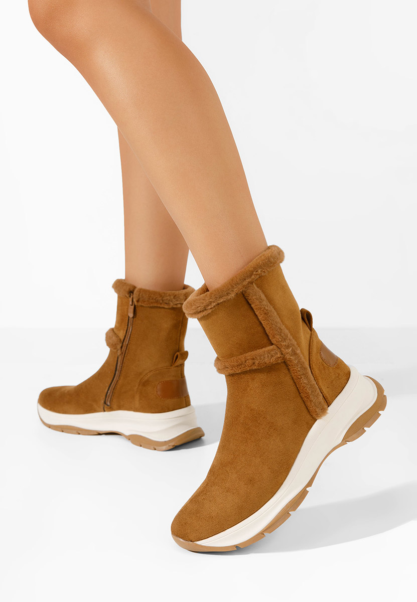 Ghete imblanite dama Overall camel