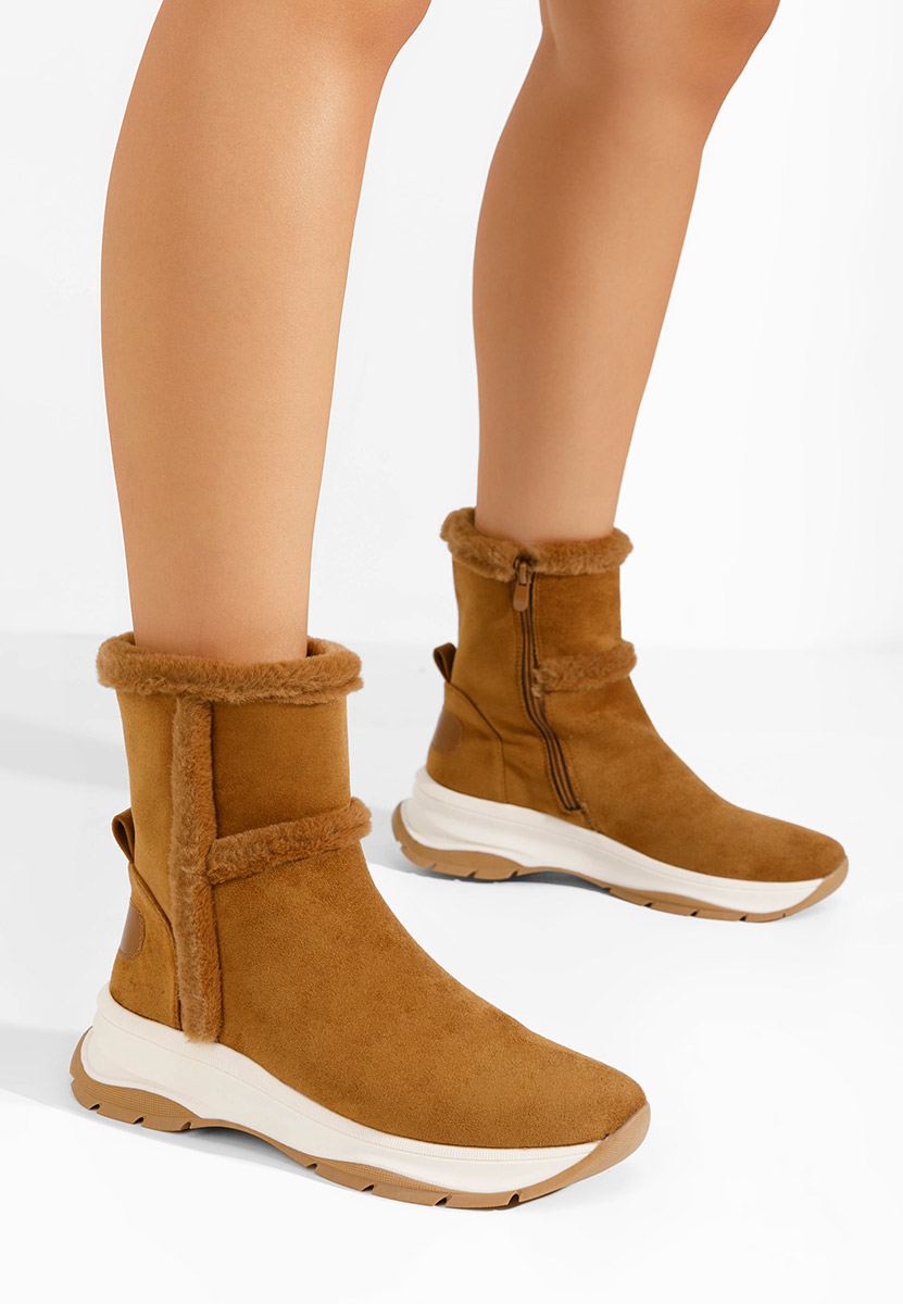 Ghete imblanite dama Overall camel