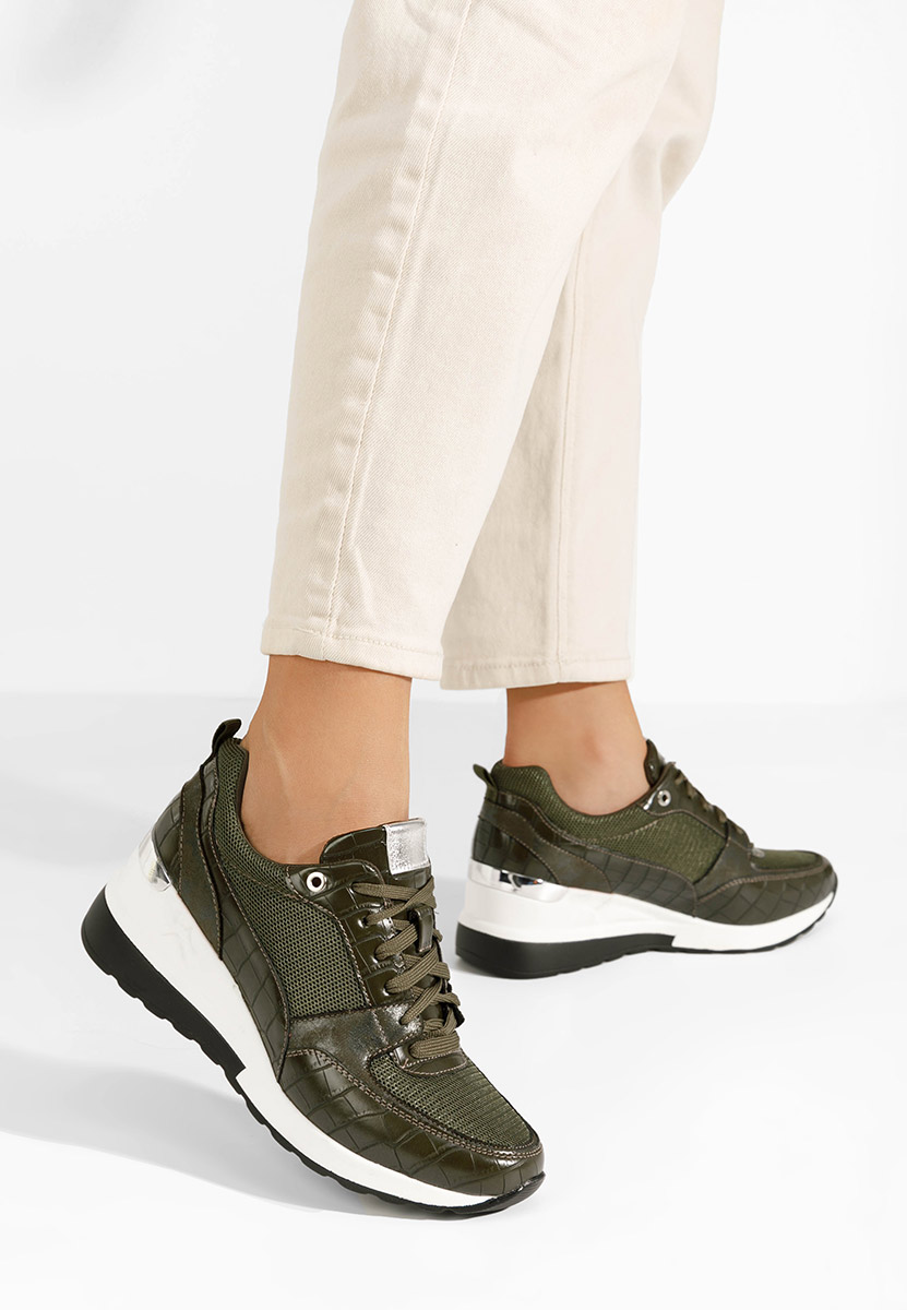 Sneakers dama cu platforma Alstoma verzi
