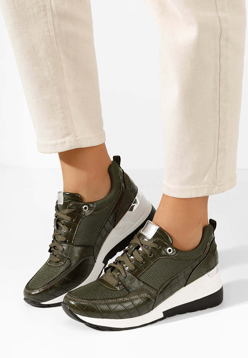 Sneakers dama cu platforma Alstoma verzi