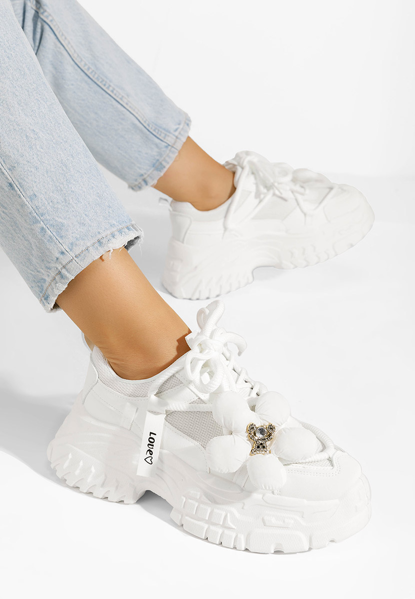 Sneakers cu platforma Shaina albi