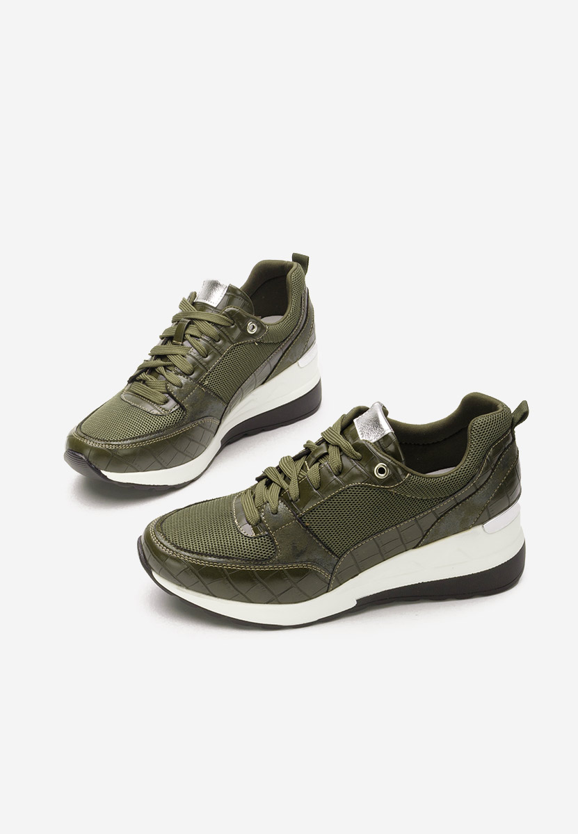 Sneakers dama cu platforma Alstoma verzi