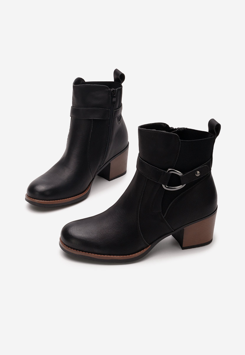 Botine cu toc gros Sureda negre
