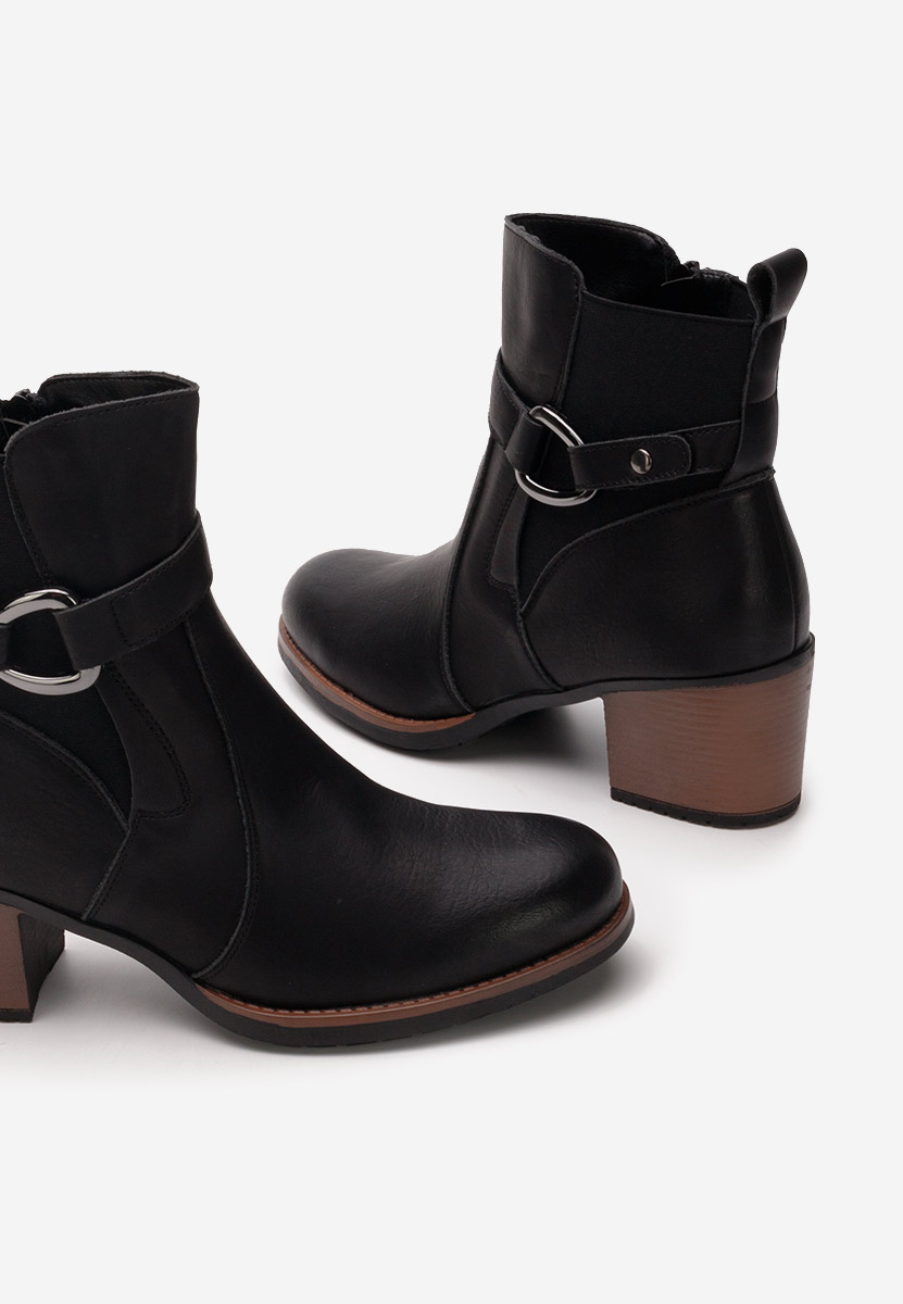 Botine cu toc gros Sureda negre