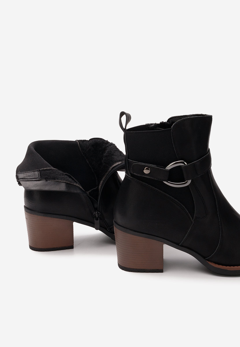 Botine cu toc gros Sureda negre