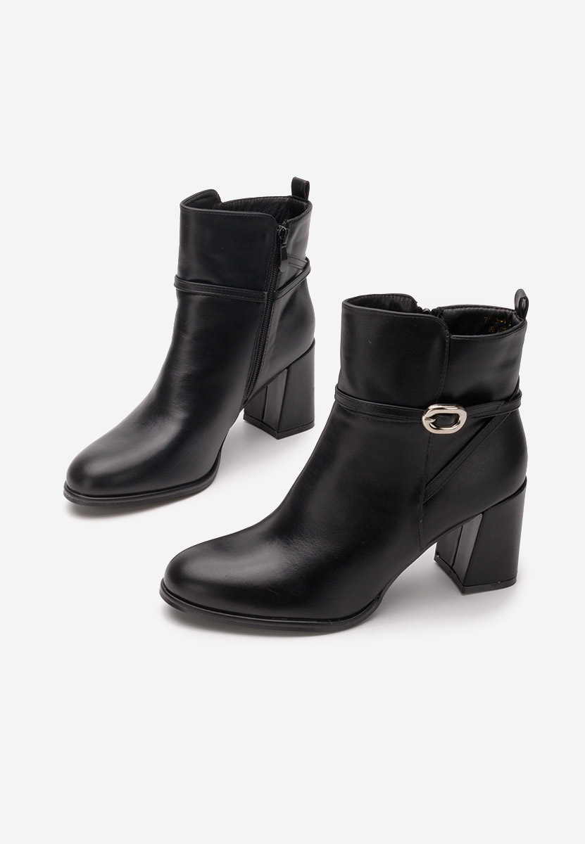 Botine cu toc gros Cherri V2 negre