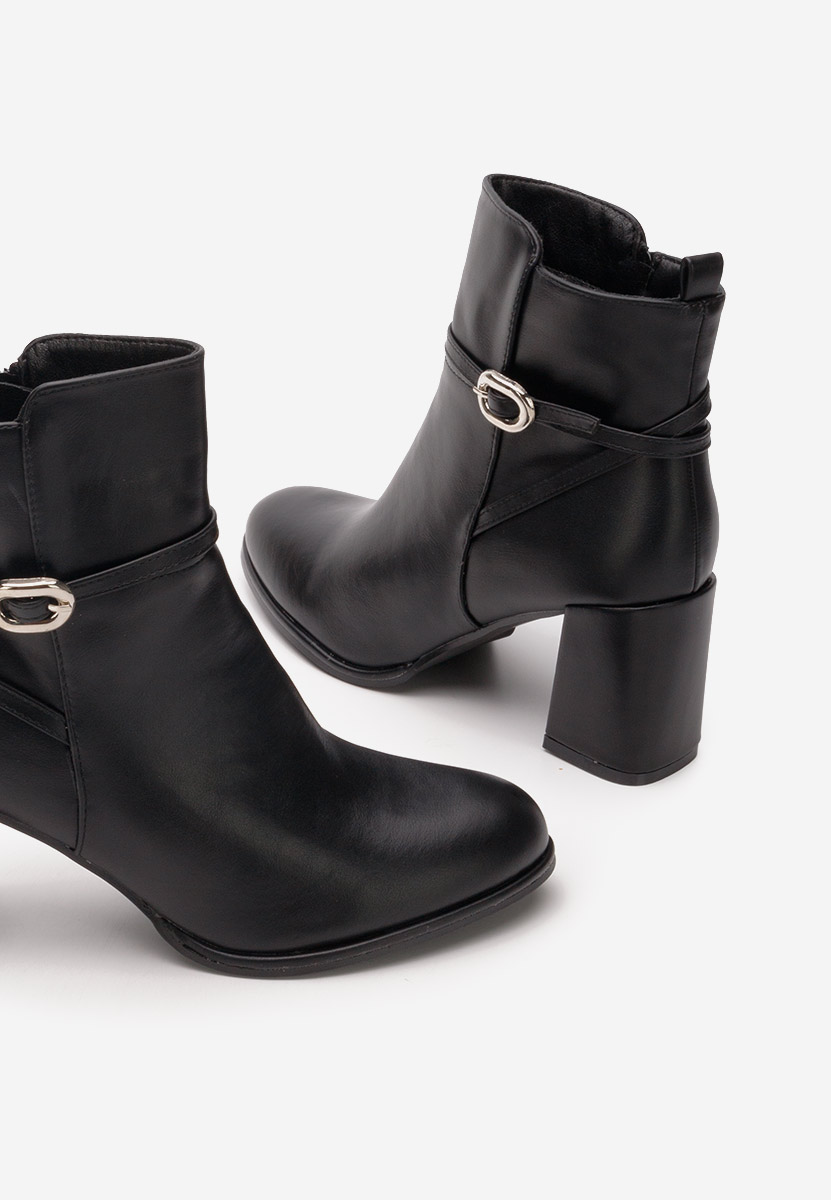 Botine cu toc gros Cherri V2 negre