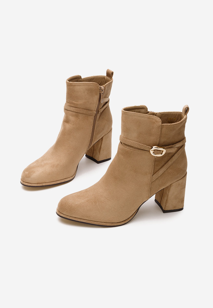 Botine cu toc gros Cherri kaki