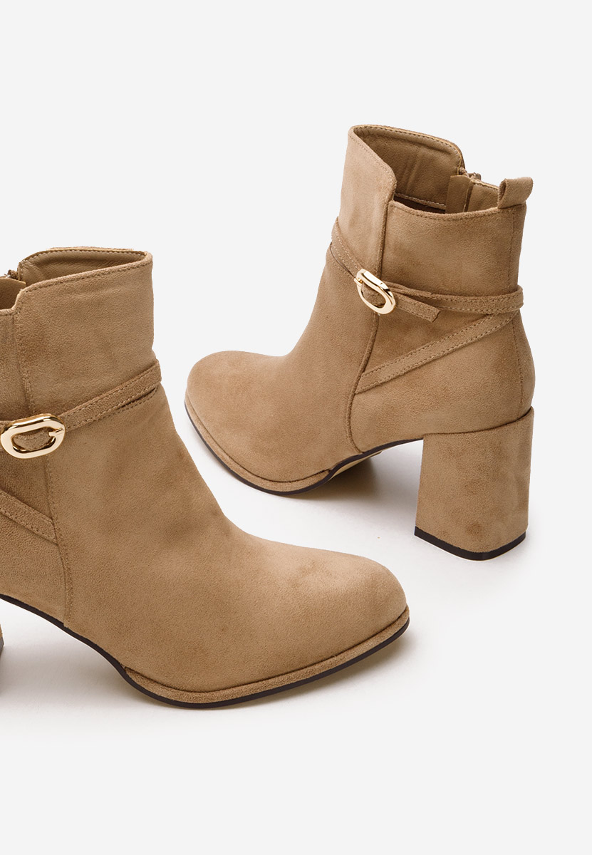 Botine cu toc gros Cherri kaki