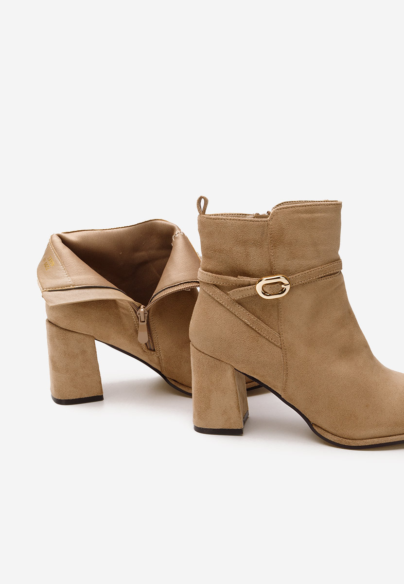 Botine cu toc gros Cherri kaki