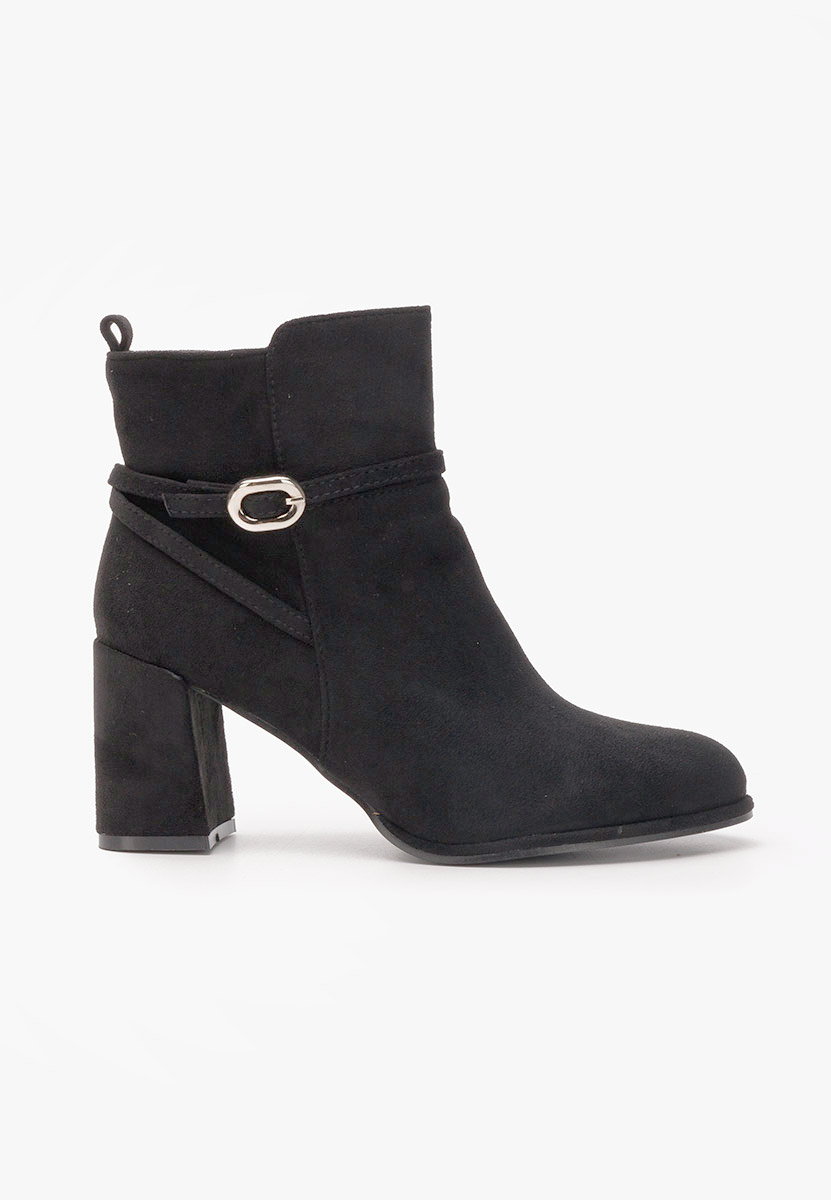 Botine cu toc gros Cherri negre