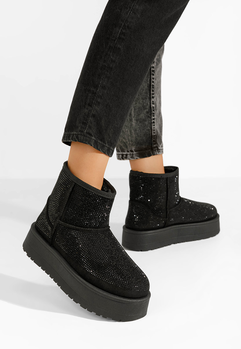 Cizme tip ugg Feyna negre