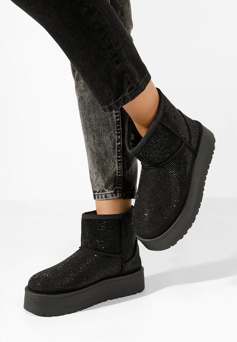 Cizme tip ugg Feyna negre