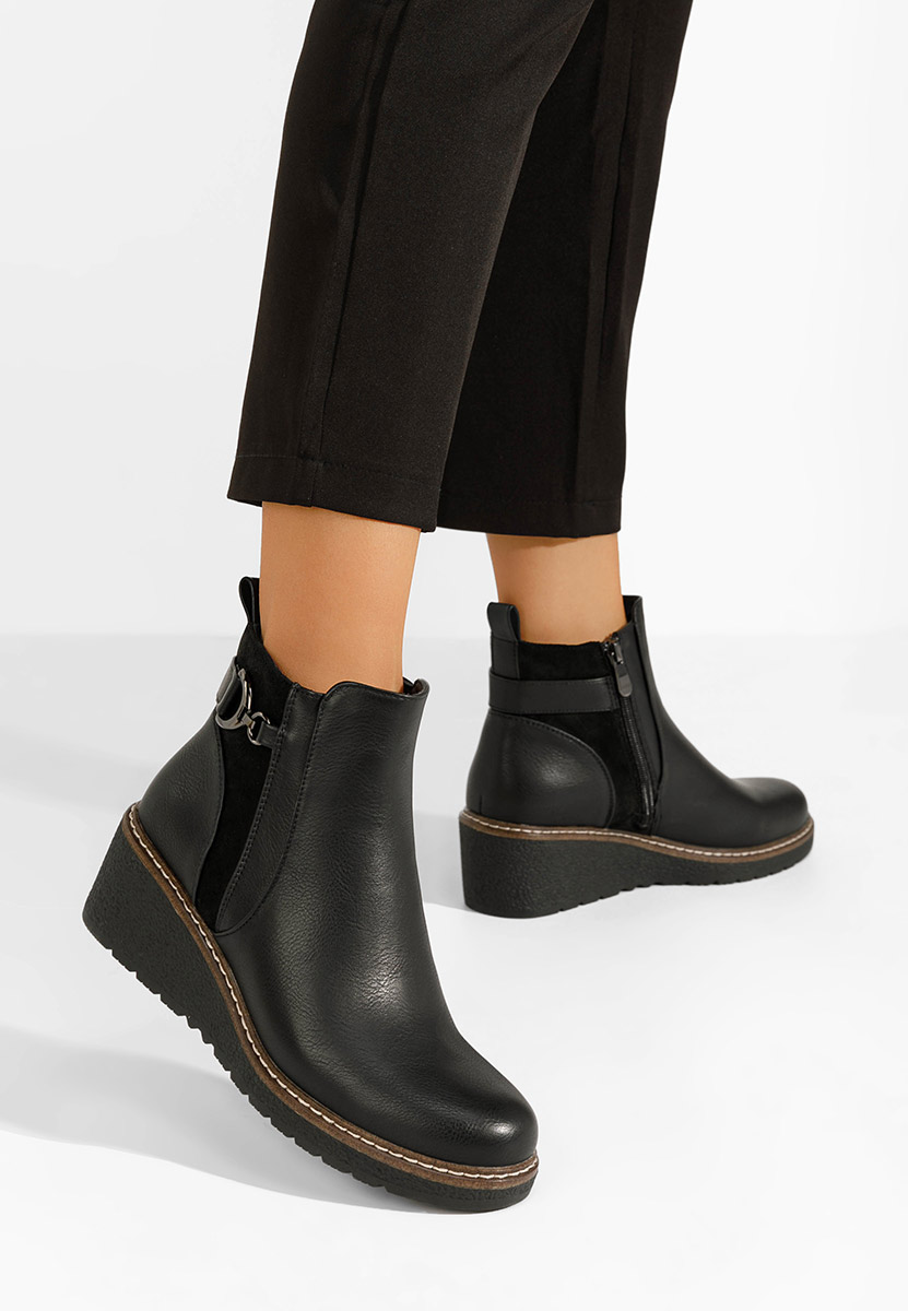 Botine cu platforma Magen negre