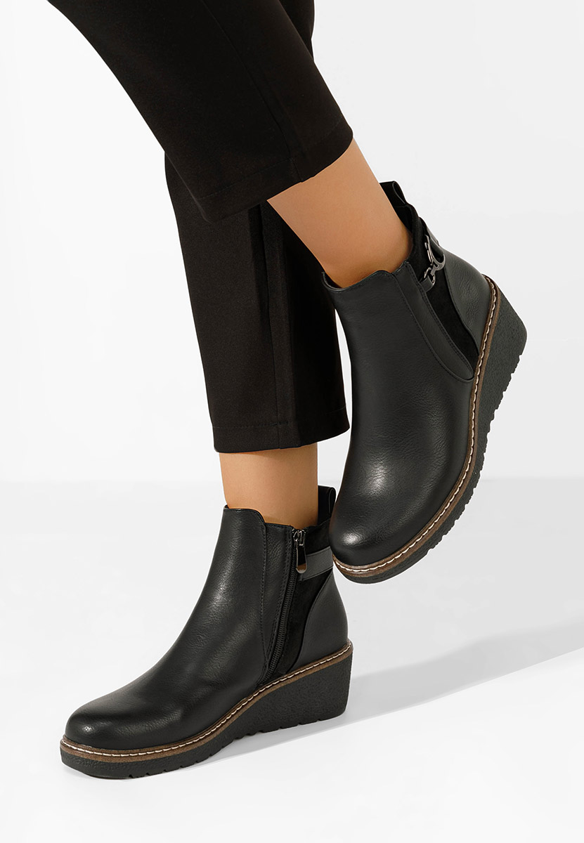 Botine cu platforma Magen negre