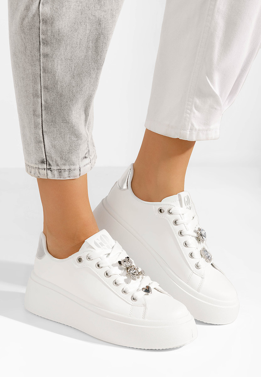 Sneakers cu platformă Amale albi