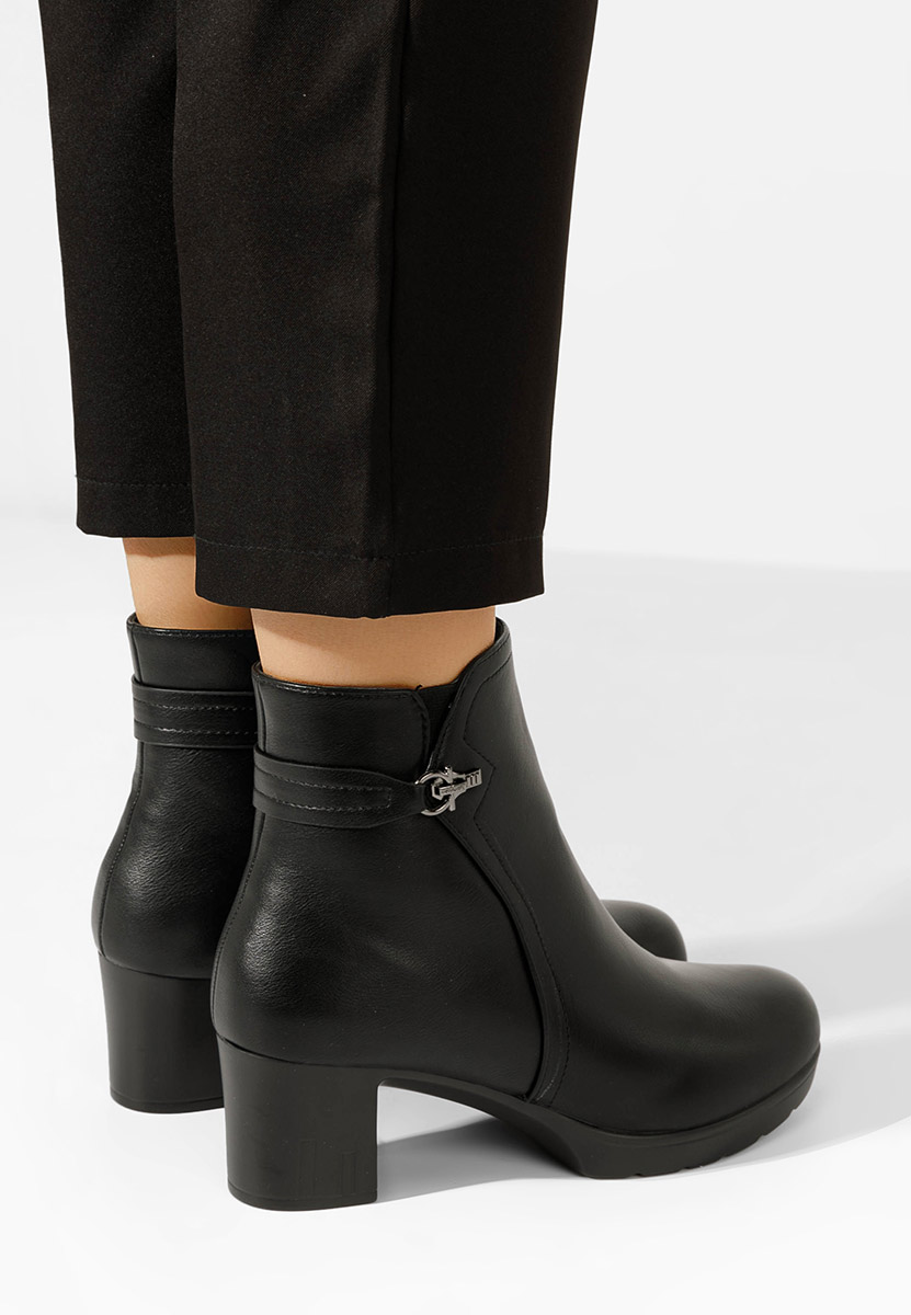 Botine cu toc Luetta negre Botine cu toc Luetta negre