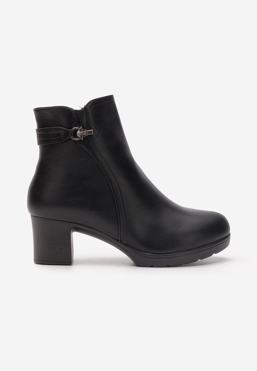 Botine cu toc Luetta negre Botine cu toc Luetta negre