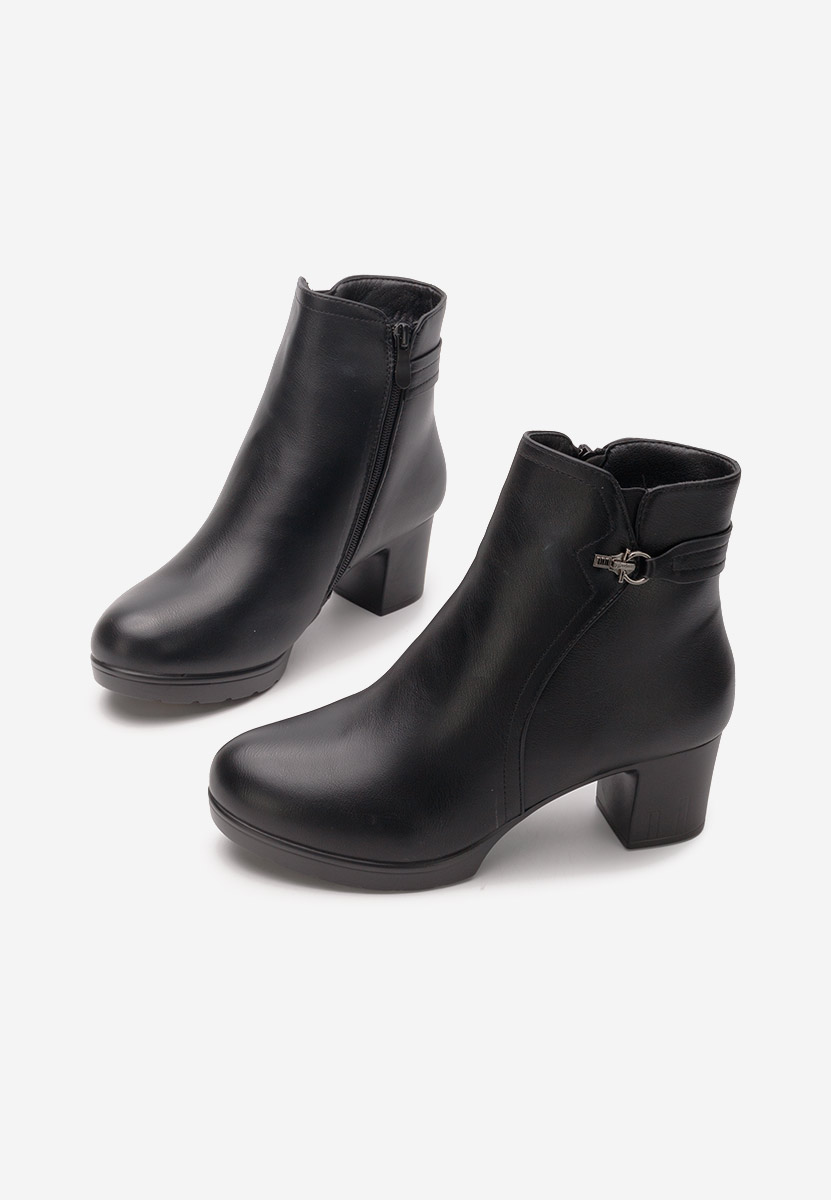 Botine cu toc Luetta negre Botine cu toc Luetta negre