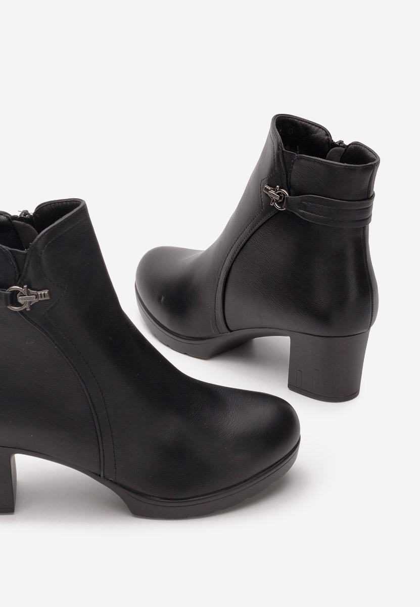 Botine cu toc Luetta negre Botine cu toc Luetta negre