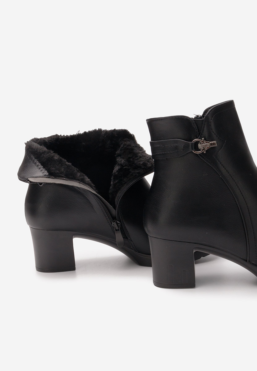 Botine cu toc Luetta negre Botine cu toc Luetta negre