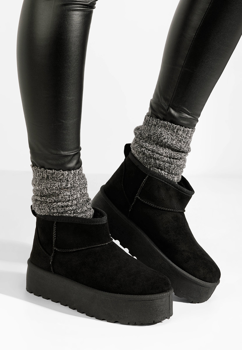 Cizme tip ugg Francene negre