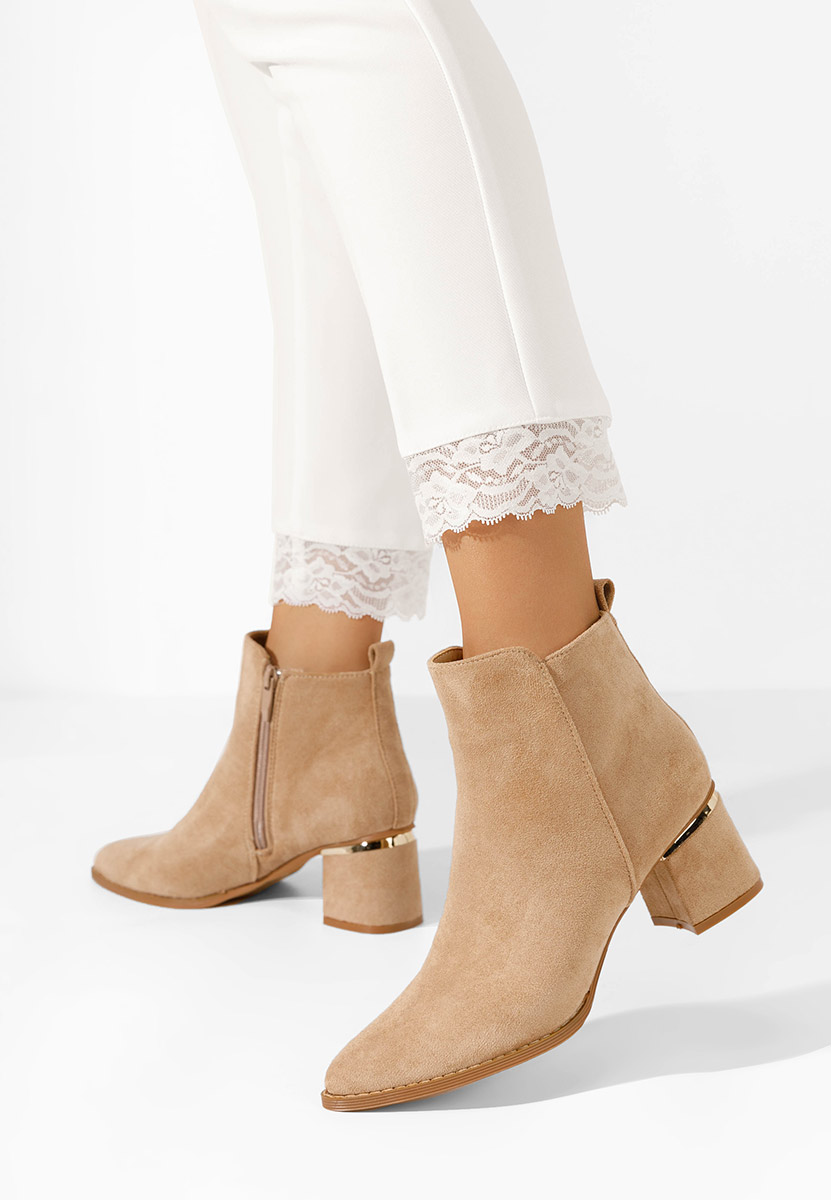 Botine cu toc gros Ramona kaki