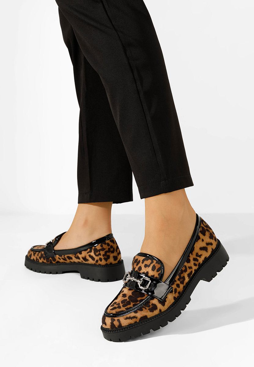 Mocasini cu talpa groasa Shanell leopard