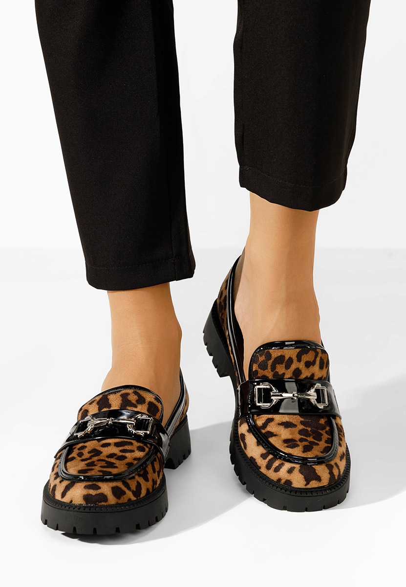 Mocasini cu talpa groasa Shanell leopard