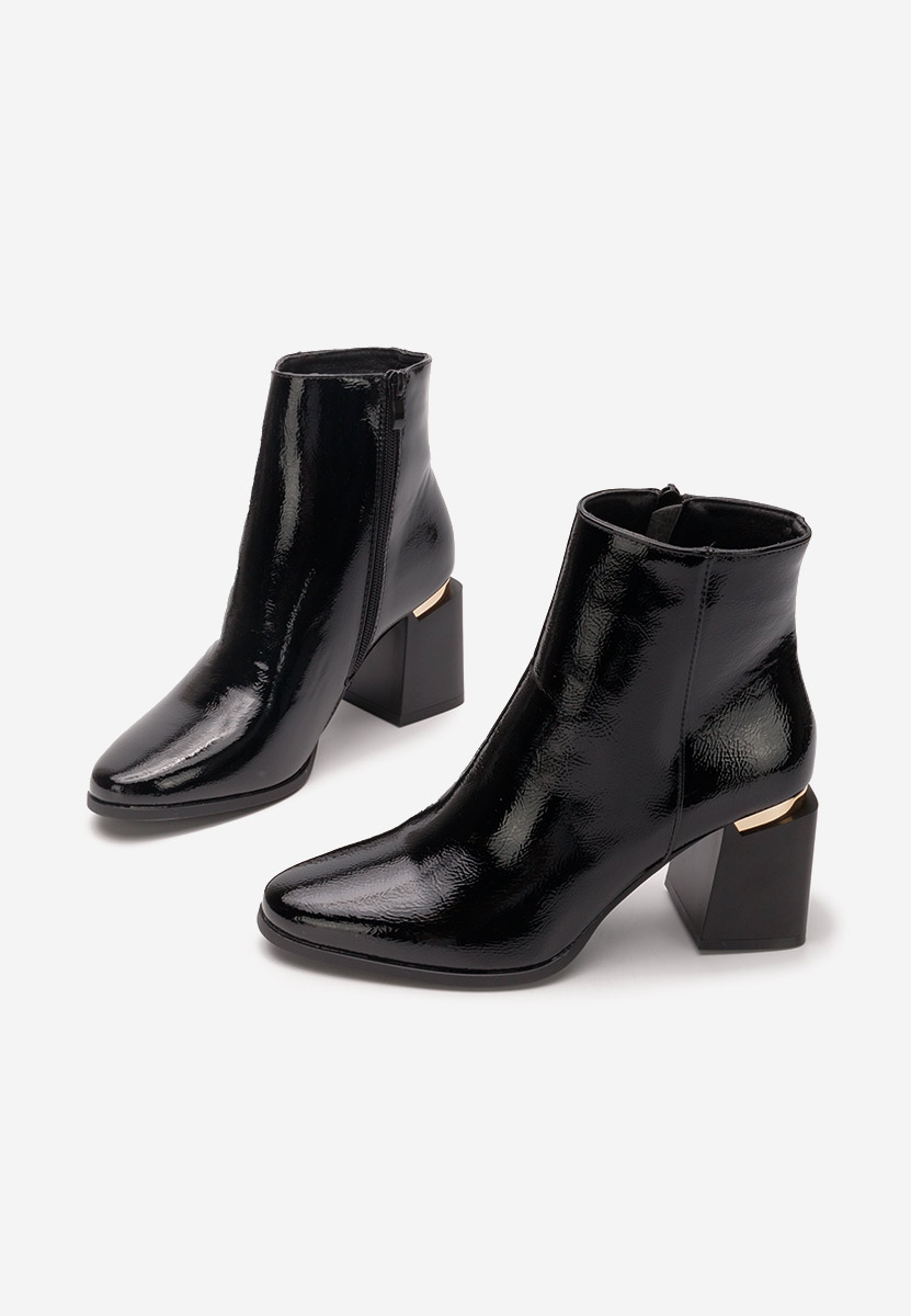 Botine cu toc gros Isora negre