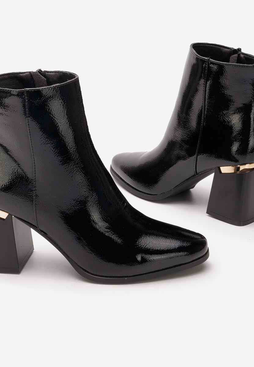 Botine cu toc gros Isora negre