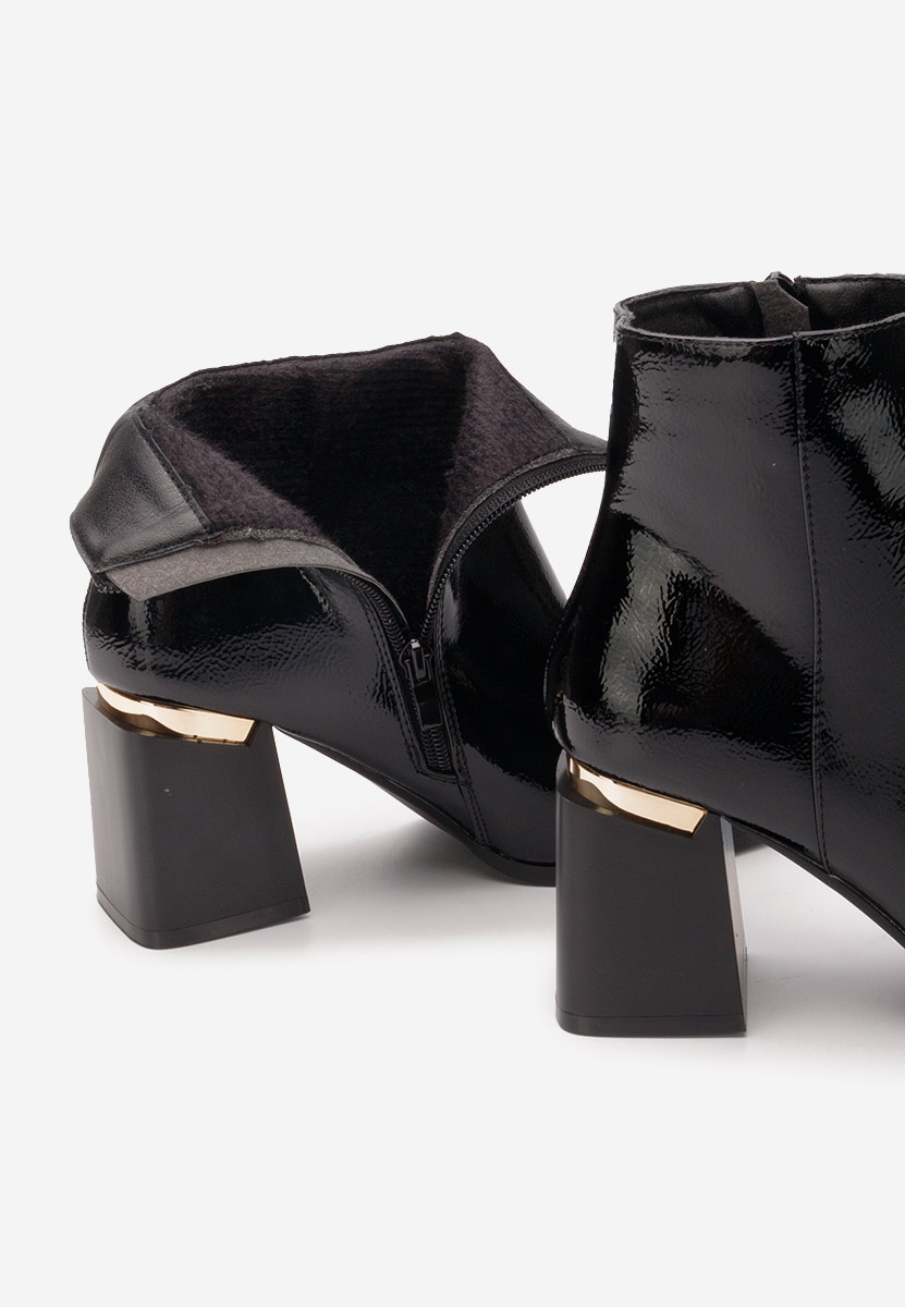 Botine cu toc gros Isora negre