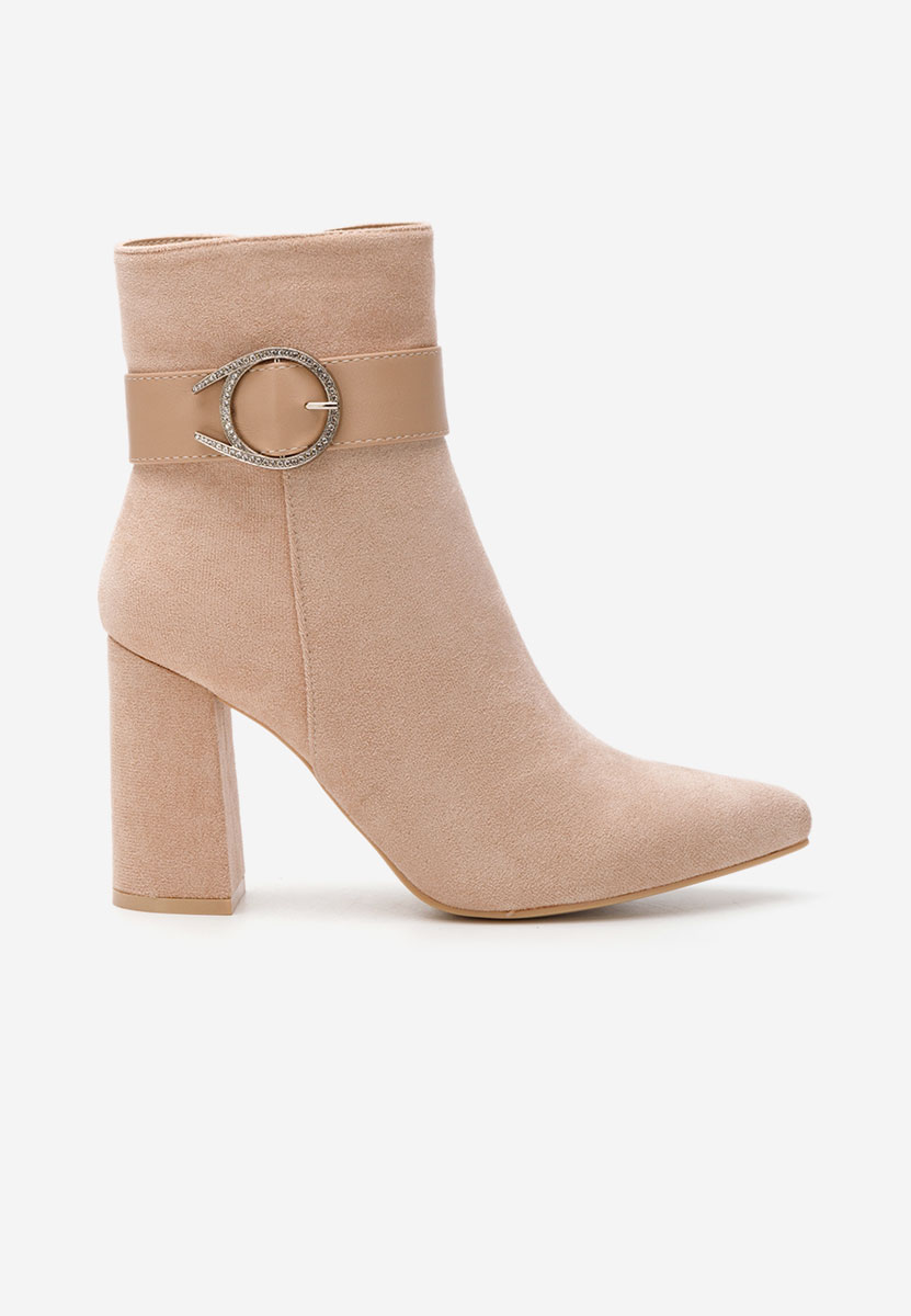 Botine cu toc gros Avis bej Botine cu toc gros Avis bej