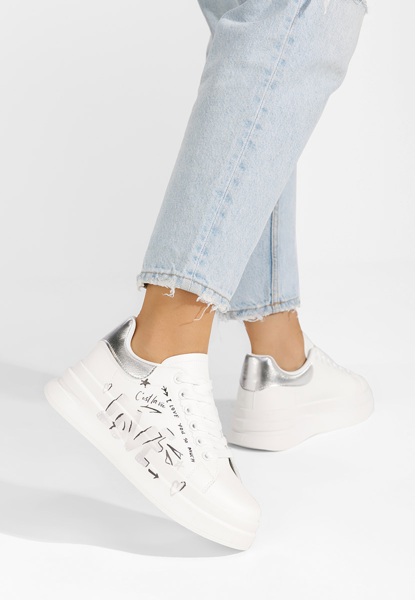 Sneakers cu platforma Lakia argintii